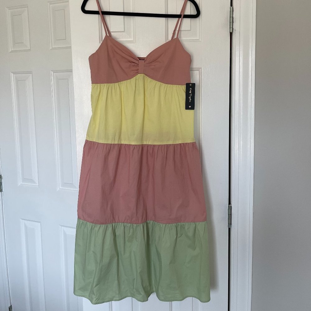 CITY TRIANGLES COLOR BLOCK MIDI DRESS
